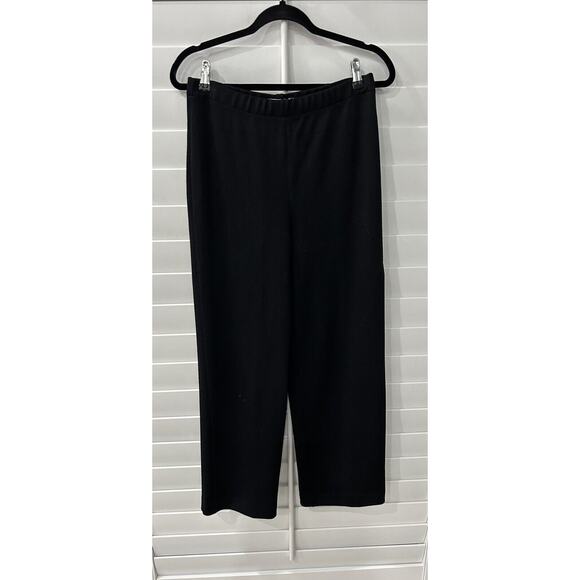 ST. JOHN COLLECTION Wool Blend Knit Black Stretch Pull On Dress Pants Size 8 - Picture 1 of 4